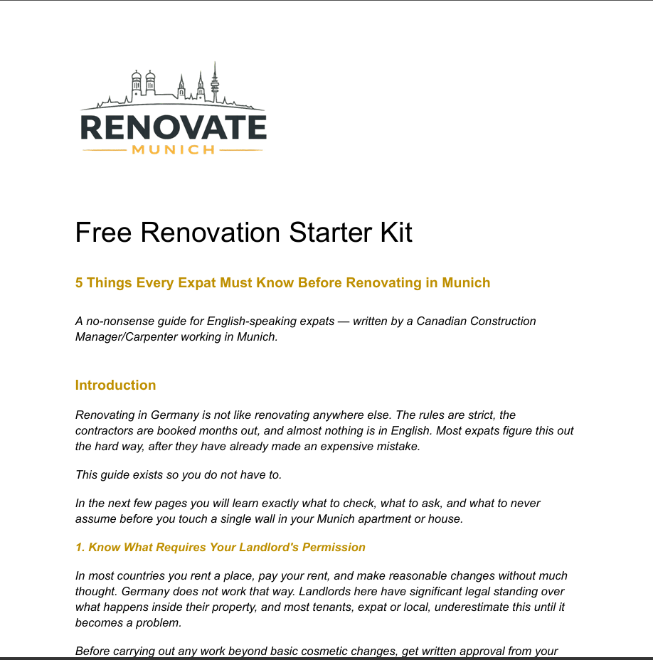 Free Renovation Starter Kit
